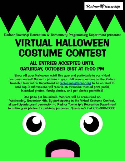 Radnor Township Recreation Community Programming Virtual Halloween Costume Contest